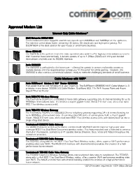 Approved Modem List