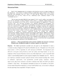 Department Response to OLS Questions