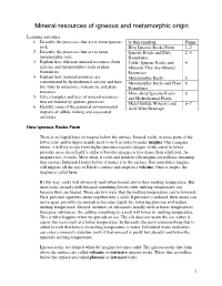 Mineral Resources of Igneous and Metamorphic Origin