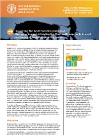 Preventing the Next Zoonotic Pandemic Strengthening and Extending the One Health Approach to Avert Pandemics of Animal Origin in the Region © FAO/Eran Rai�Man