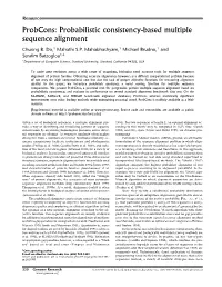 Probcons: Probabilistic Consistency-Based Multiple Sequence Alignment