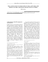 The Codification of Directors' Duties: Capturing the Essence of The