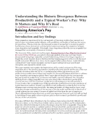Understanding the Historic Divergence Between Productivity