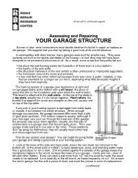 Assessing and Repairing YOUR GARAGE STRUCTURE