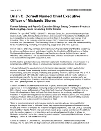 Brian C. Cornell Named Chief Executive Officer of Michaels Stores