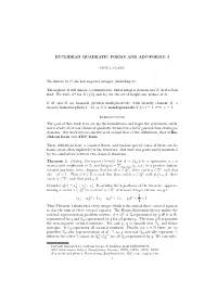 Euclidean Quadratic Forms and Adc-Forms: I