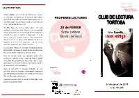PROPERES LECTURES 28 De FEBRER Sense Cadàver Fàtima