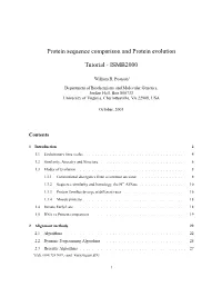 Protein Sequence Comparison and Protein Evolution Tutorial