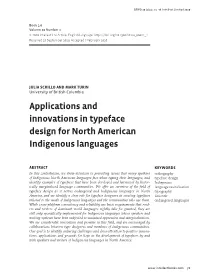 Applications and Innovations in Typeface Design for North American Indigenous Languages
