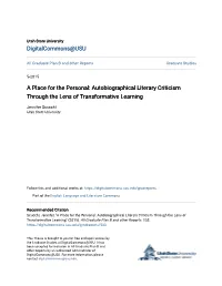 Autobiographical Literary Criticism Through the Lens of Transformative Learning