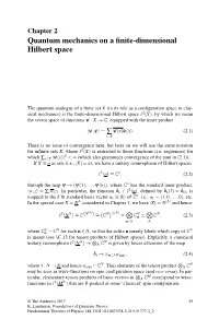 Chapter 2 Quantum Mechanics on a ﬁnite-Dimensional Hilbert Space