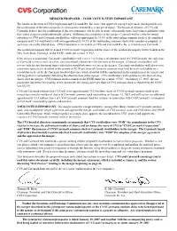 Joint Proxy Statement of CVS Corporation and Caremark Rx, Inc