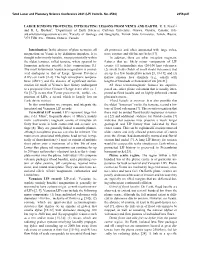 Large Igneous Provinces: Integrating Lessons from Venus and Earth