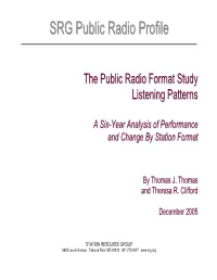 Listening Patterns – 2 About the Study Creating the Format Groups