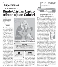 Rinde Cristian Castro Tributo a Juan Gabriel