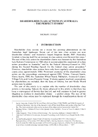 Shareholder Class Actions in Australia – the Perfect Storm? 669