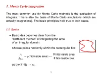 1. Monte Carlo Integration