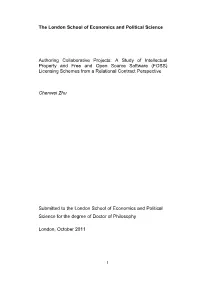 A Study of Intellectual Property and Free and Open Source Software (FOSS) Licensing Schemes from a Relational Contract Perspective