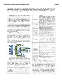 Accessing Pds Data in Pipeline Processing and Web Sites Through Pds Geosciences Orbital Data Explorer’S Web-Based Api (Rest) Interface