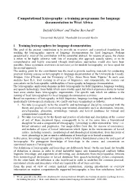Computational Lexicography: a Training Programme for Language Documentation in West Africa