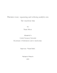 Hurewicz Tests: Separating and Reducing Analytic Sets the Conscious Way