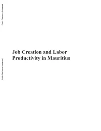 Job Creation and Labor Productivity in Mauritius