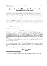 Local Volatility, Stochastic Volatility and Jump-Diffusion Models