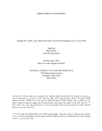 Nber Working Paper Series Markups, Gaps, and The