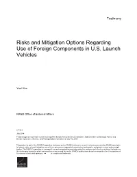 Risks and Mitigation Options Regarding Use of Foreign Components in U.S