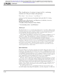 The Classification of Orphans Is Improved by Combining Searches in Both Proteomes and Genomes