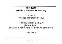 192620010 Mobile & Wireless Networking Lecture 2: Wireless