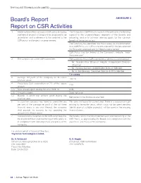 Board's Report Report on CSR Activities