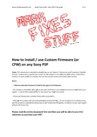 How to Install / Use Custom Firmware (Or CFW) on Any Sony