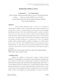 Identification of Dialects: Survey