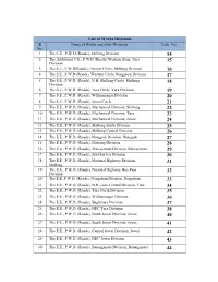 List of Public Works Divisions with Code