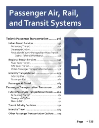 Passenger Air, Rail, and Transit Systems