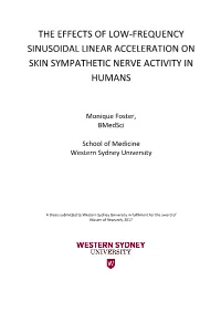 The Effects of Low-Frequency Sinusoidal Linear Acceleration on Skin Sympathetic Nerve Activity in Humans