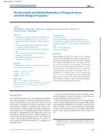 The Nonvolatile and Volatile Metabolites of Prangos Ferulacea and Their Biological Properties*