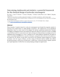 A Powerful Framework for the Chemical Design of Molecular Nanomagnets Yan Duan†,1,2, Joana T