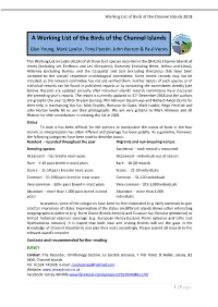 A Working List of the Birds of the Channel Islands