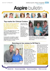Dancing on Ice Comes to St Peter's Top Marks for Clinical Coders