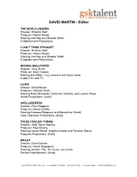 DAVID MARTIN - Editor