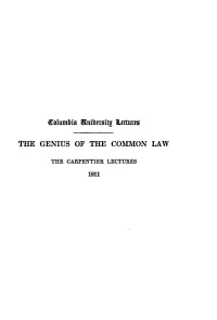 Eolumhia Unihcr It C Rc the GENIUS of the COMMON