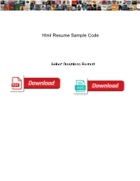 Html Resume Sample Code