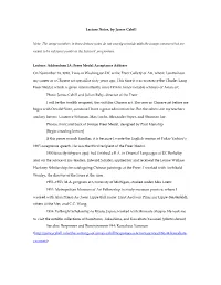 Lecture Notes, by James Cahill