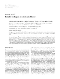 Parallel Ecological Speciation in Plants?