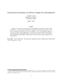 Some Practical Guidelines for Effective Sample-Size Determination