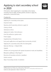 Applying to Start Secondary School in 2020