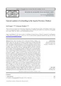 Current Analysis of Orcharding in the Isparta Province (Turkey)