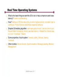 Embedded (Real Time) Operating Systems